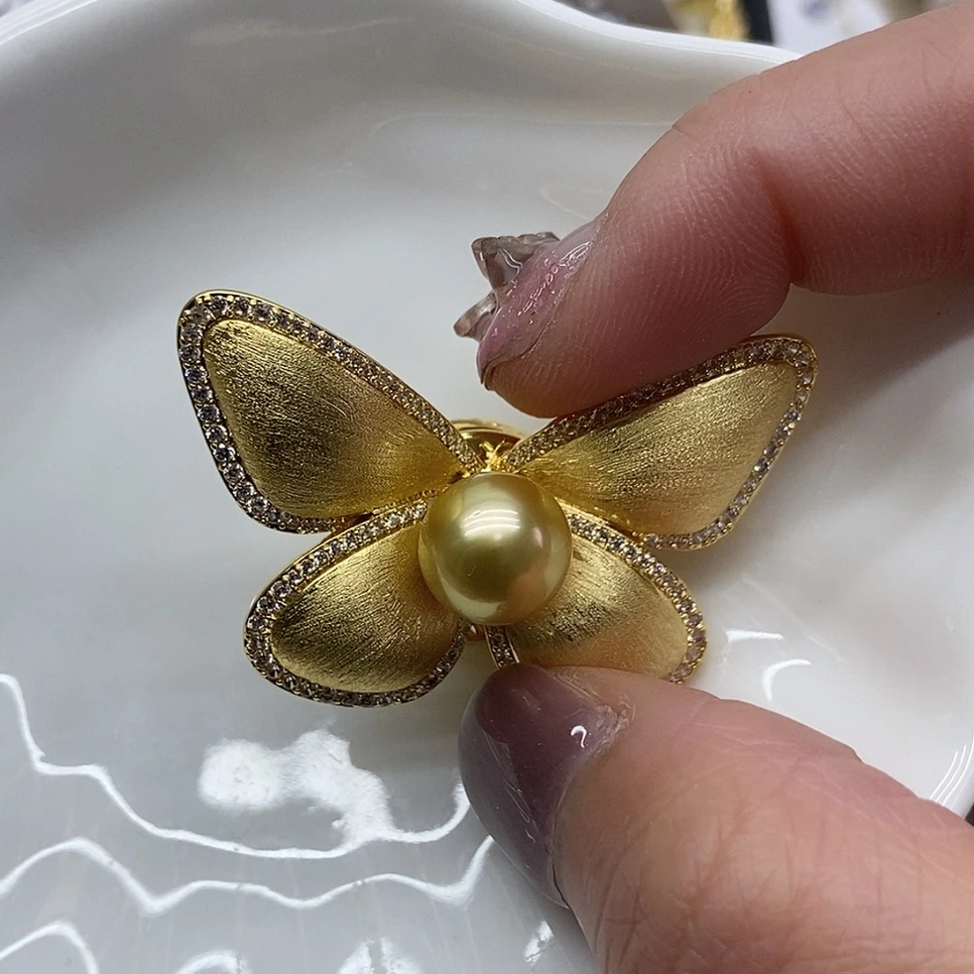 胸针合金海水珍珠