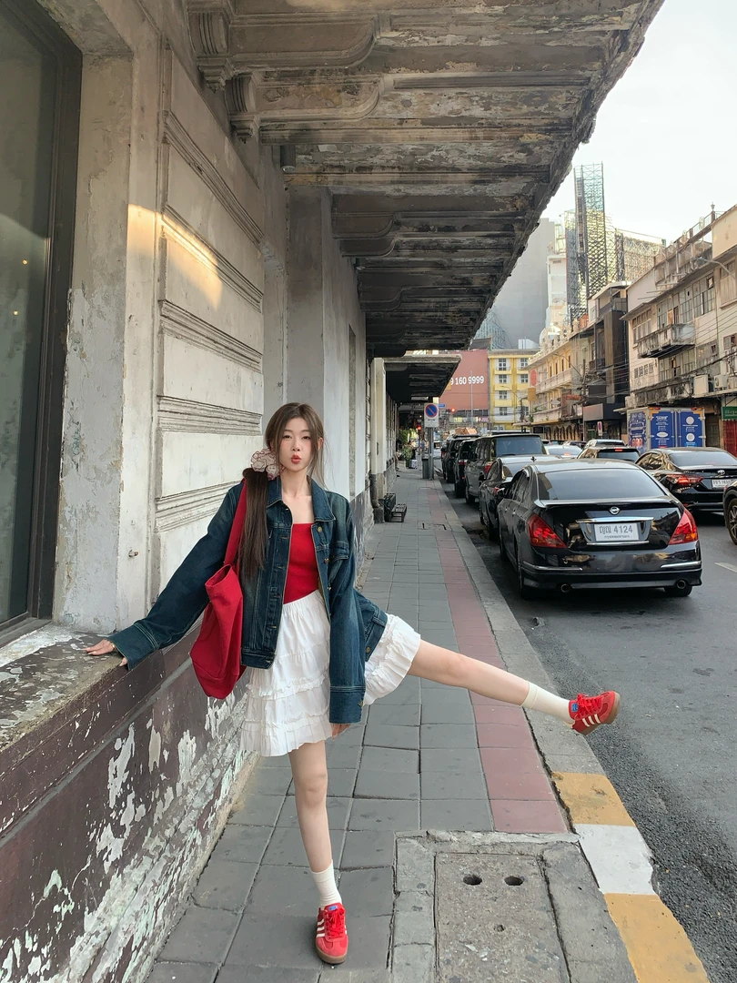 EIA一尧【miu系少女】韩系芭蕾风蛋糕裙气质显瘦百搭荷叶miu感半裙