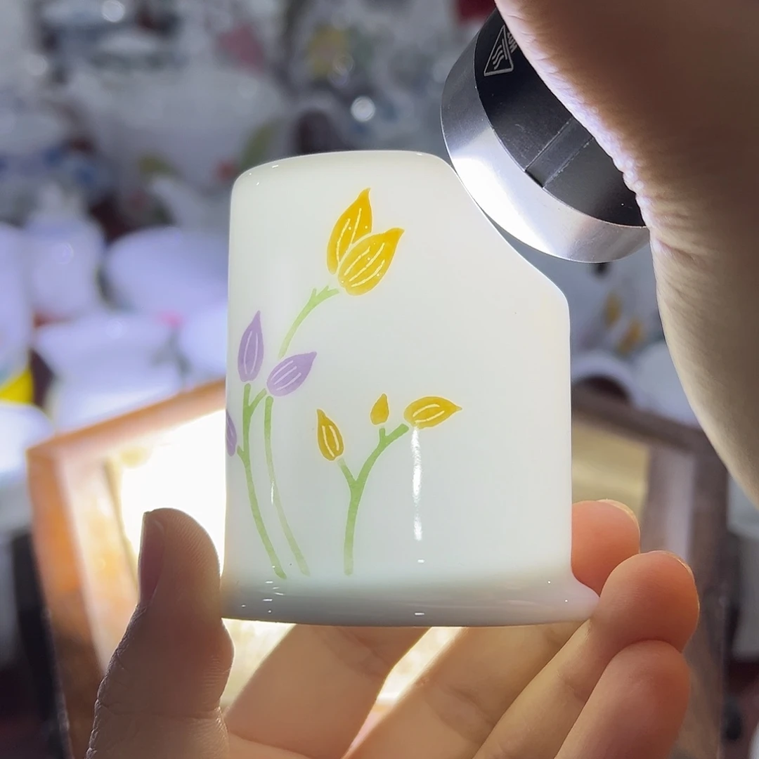 醴陵老厂瓷微瑕牙签筒