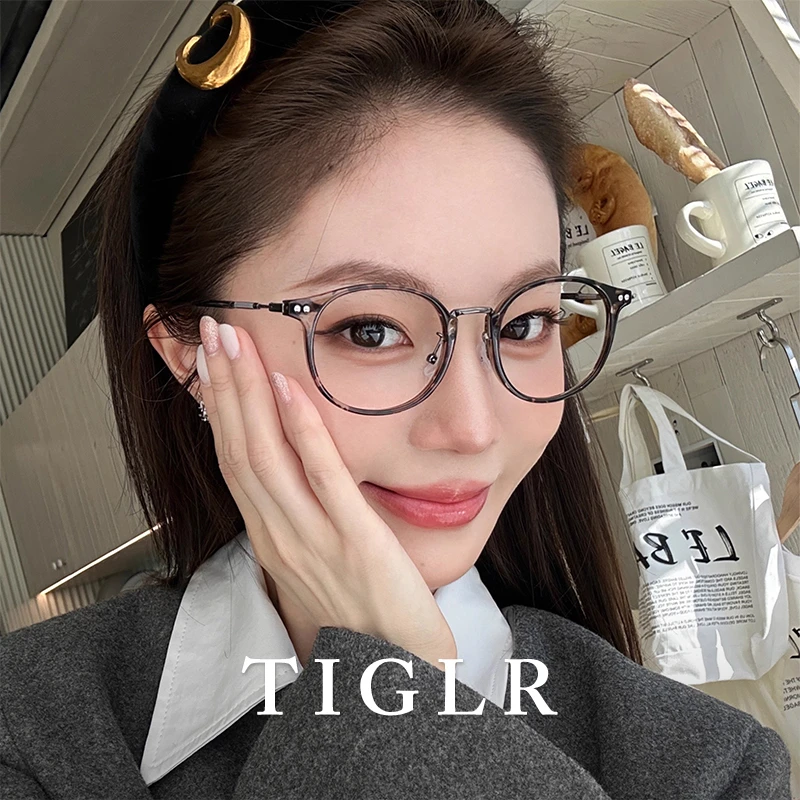 帝格勒日系复古玳瑁眼镜近视女度数可配素颜小框豹纹高级感防蓝光