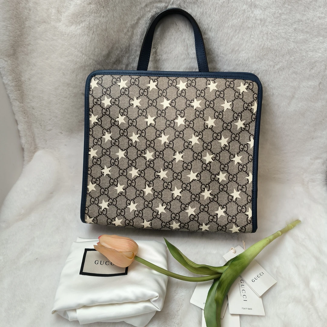 99新 GUCCI/古驰 魔镜/五角星印花托特童包/98605337