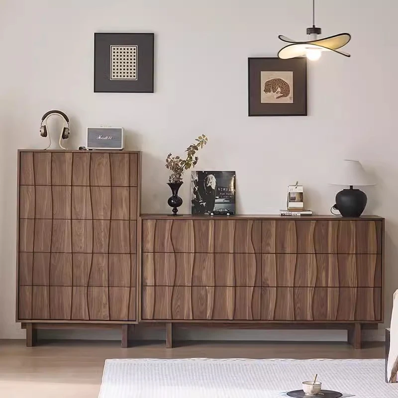中古风实木斗柜抽屉柜组合客厅收纳装饰柜卧室储物电视柜北欧原木