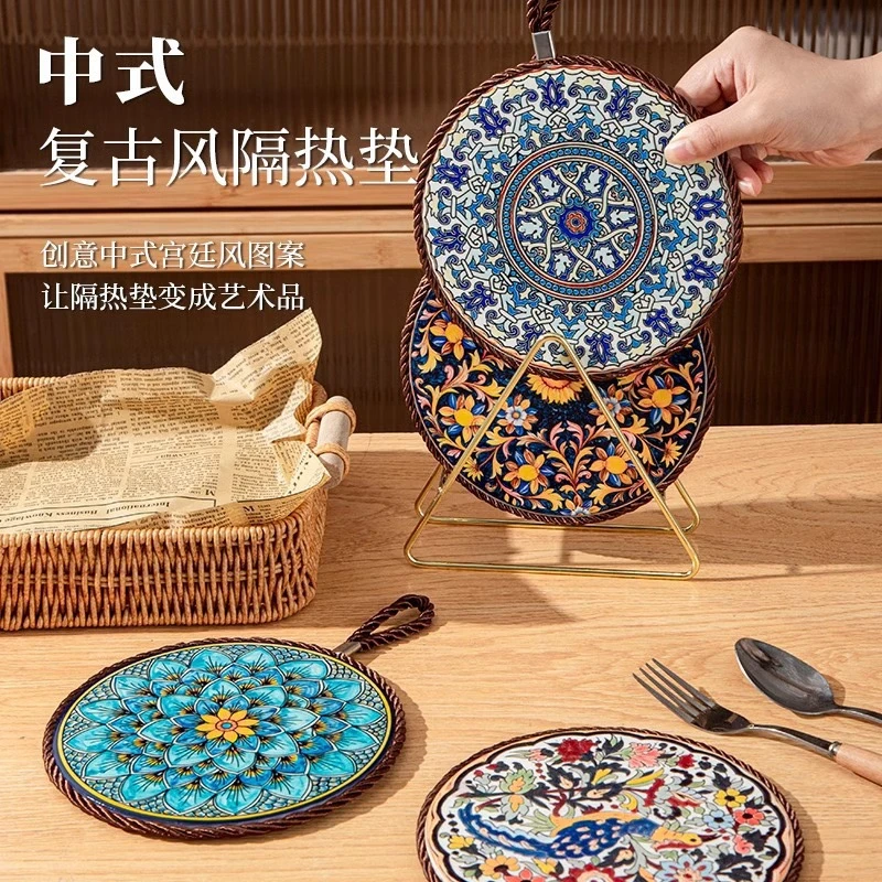 新耐高温陶瓷软木隔热垫厨房餐桌垫防烫砂锅垫盘子垫碗垫杯垫锅垫