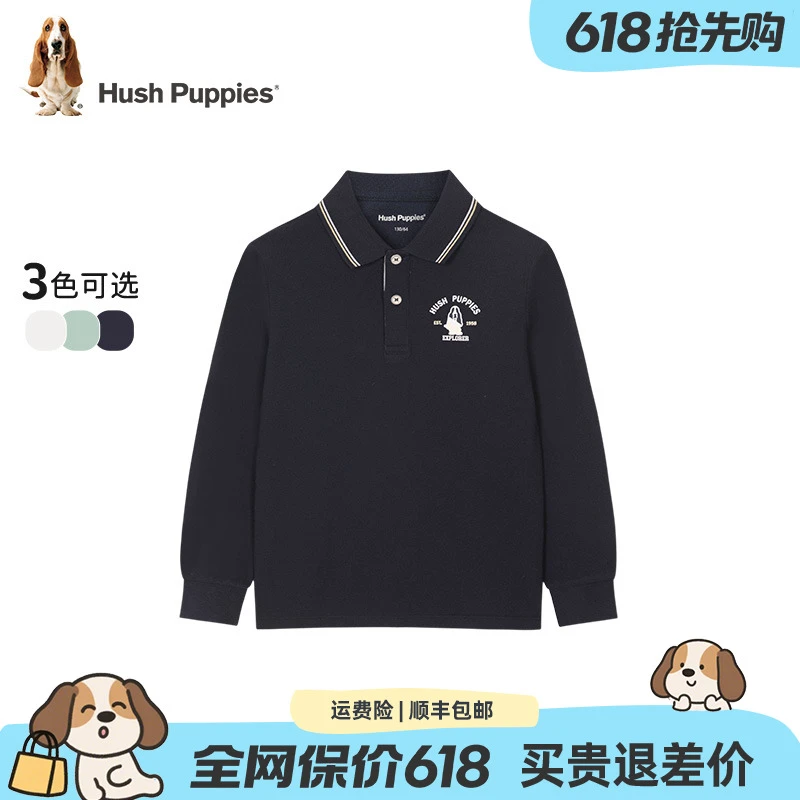 【POLO】暇步士童装2025年春季新款长袖polo衫宽松时尚儿童衫