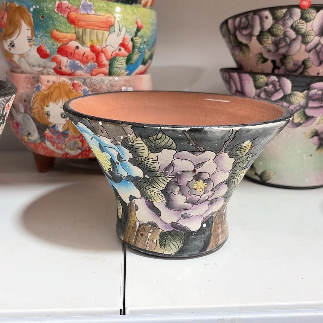 紫砂花盆手工花盆默认微瑕15/12