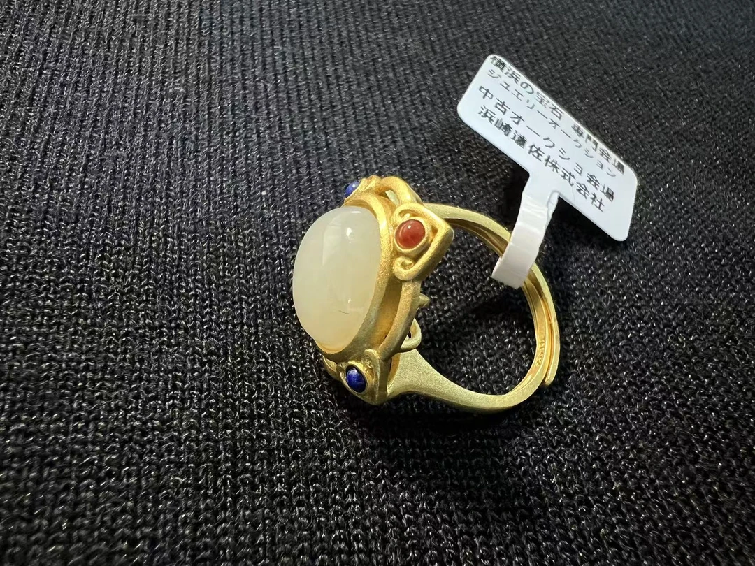 C321阿艳专属S925银镶嵌和田玉戒指