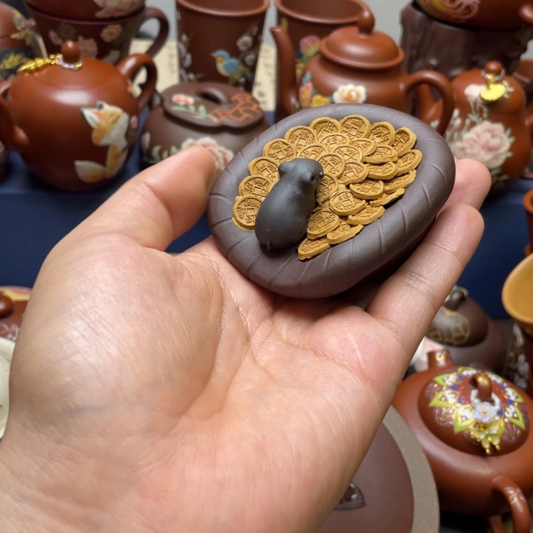 茶杯紫泥紫砂茶宠