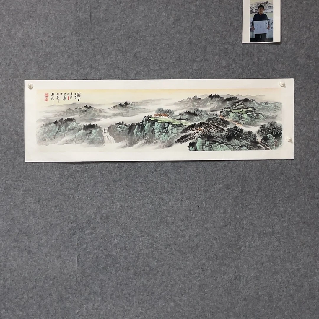 国画四尺对开画芯 捡漏