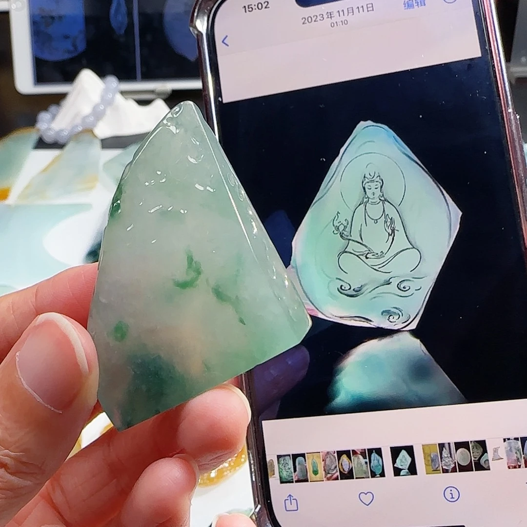 定制翡翠未镶嵌缅甸翡翠挂件