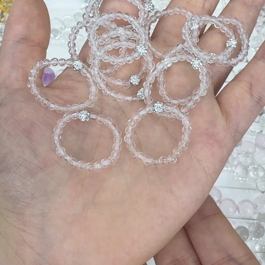 水晶手链未镶嵌水晶小戒指