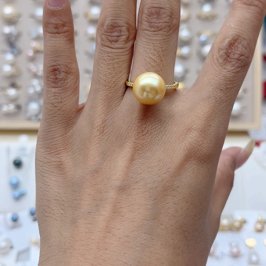 戒指合金淡水珍珠小*