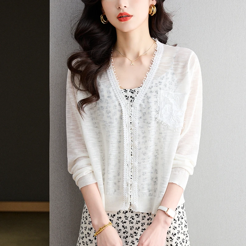 设计感V领披肩外套配裙子气质洋气小开衫别致独特小众冰丝针织衫