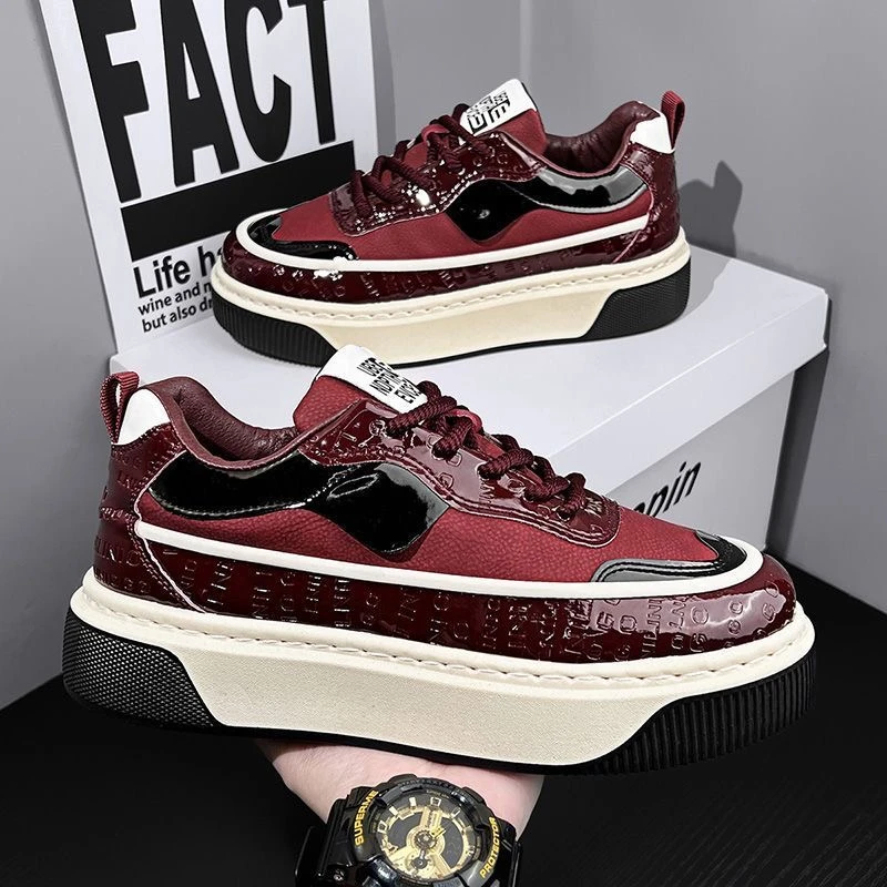 男鞋2025夏季新款防水皮面板鞋男潮流百搭休闲软底板鞋小众潮鞋子