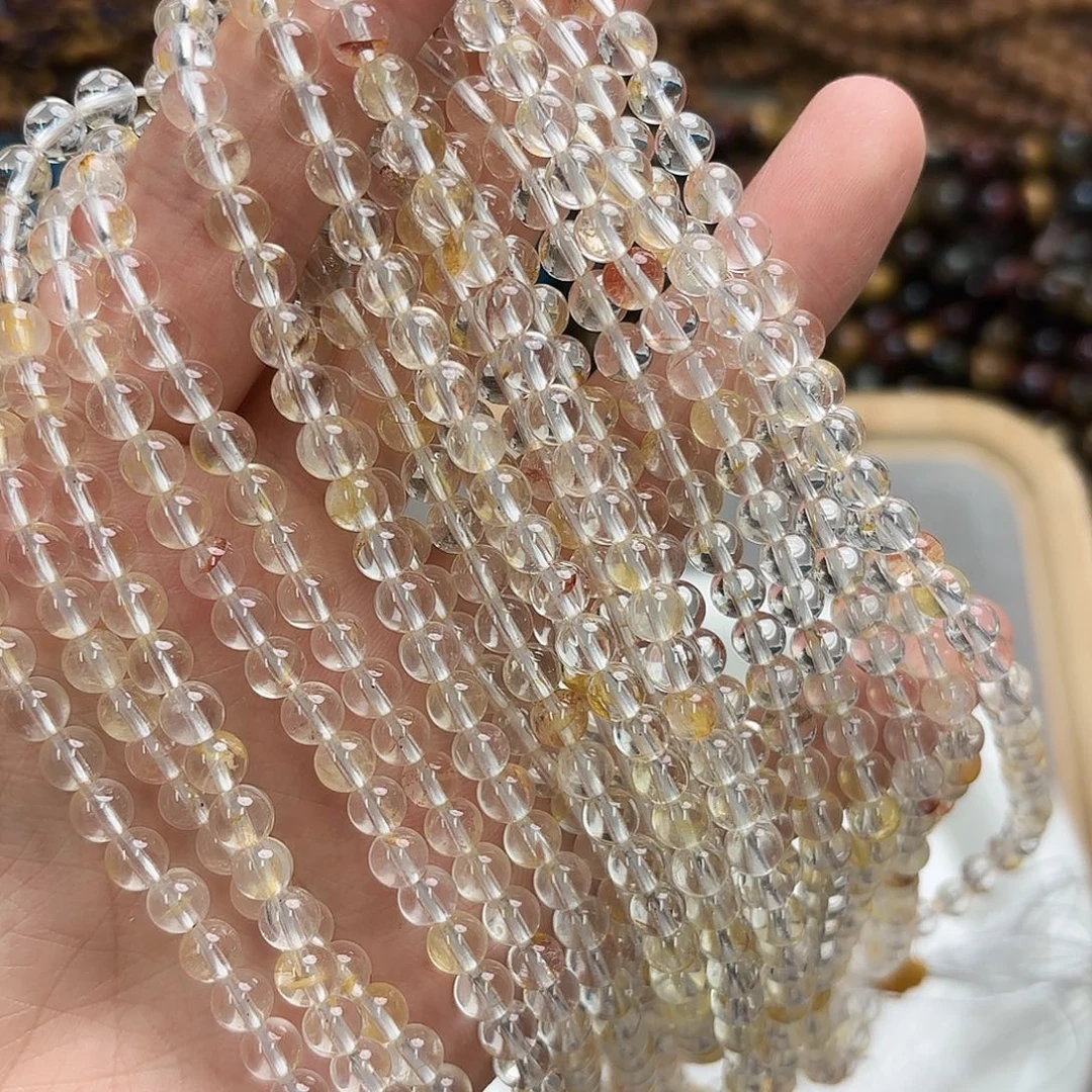 未镶嵌玛瑙/玉髓珠宝半成品卡5-6白水飘花一条