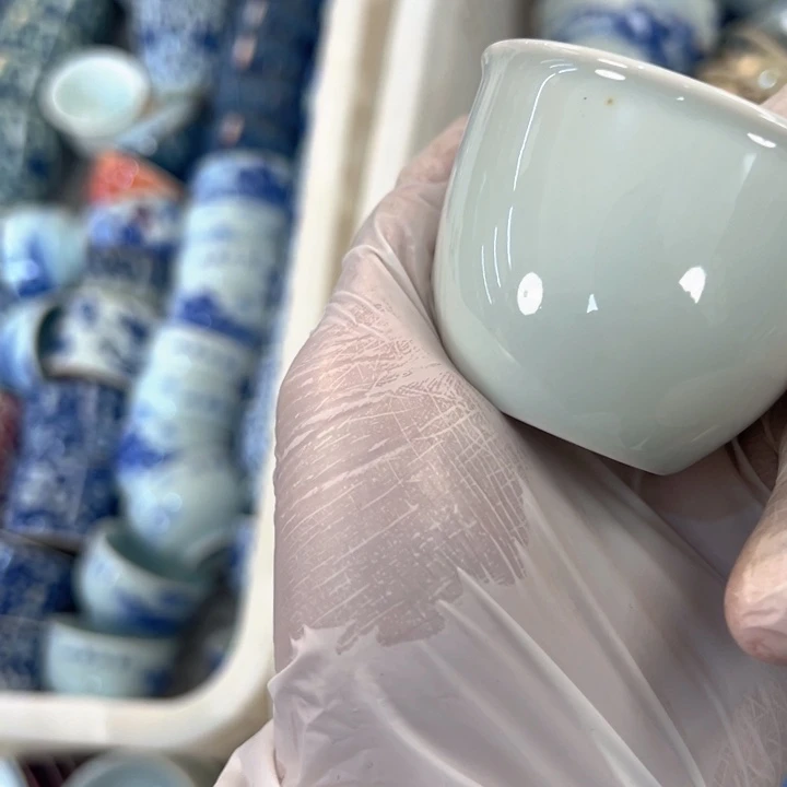 瓷片白素胎刚杯客杯微瑕