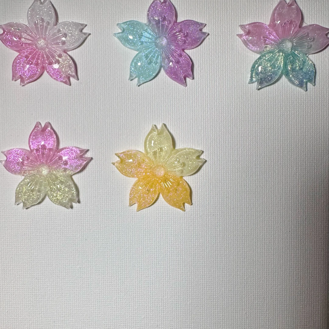 （一颗丸子）樱花树下手工DIY奶油胶树脂花创意手工珍珠饰品