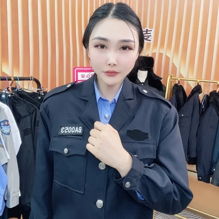 藏青色春秋小翻领夹克上衣男士180码➕标