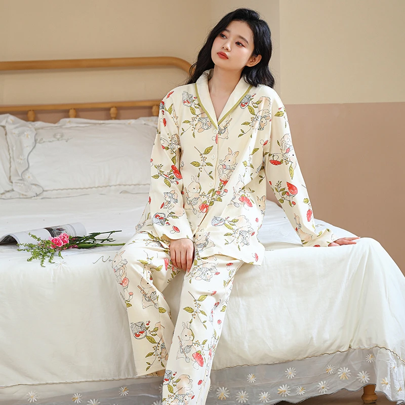 【云感棉-春秋带胸垫月子服】产前产后产妇孕期哺乳期家居服亲肤