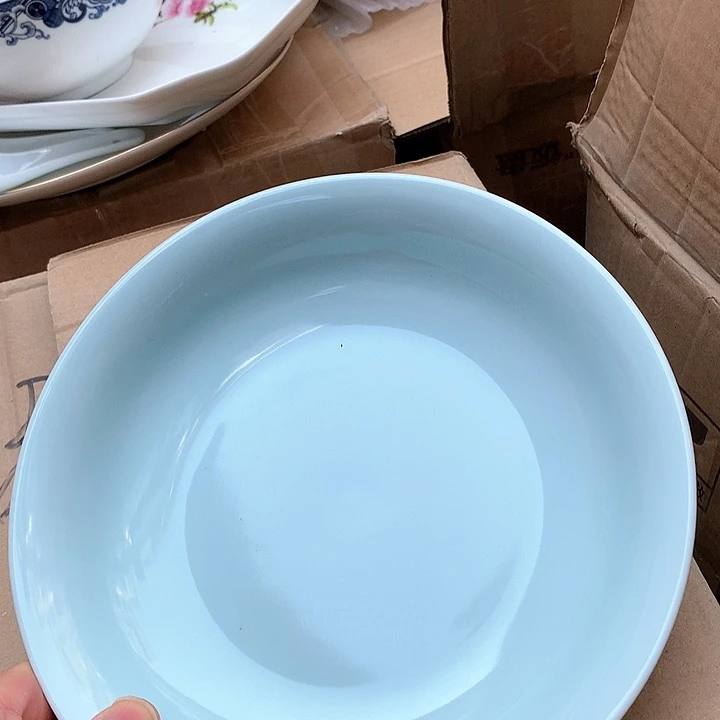 摆件景德镇陶瓷影青8寸窝盘