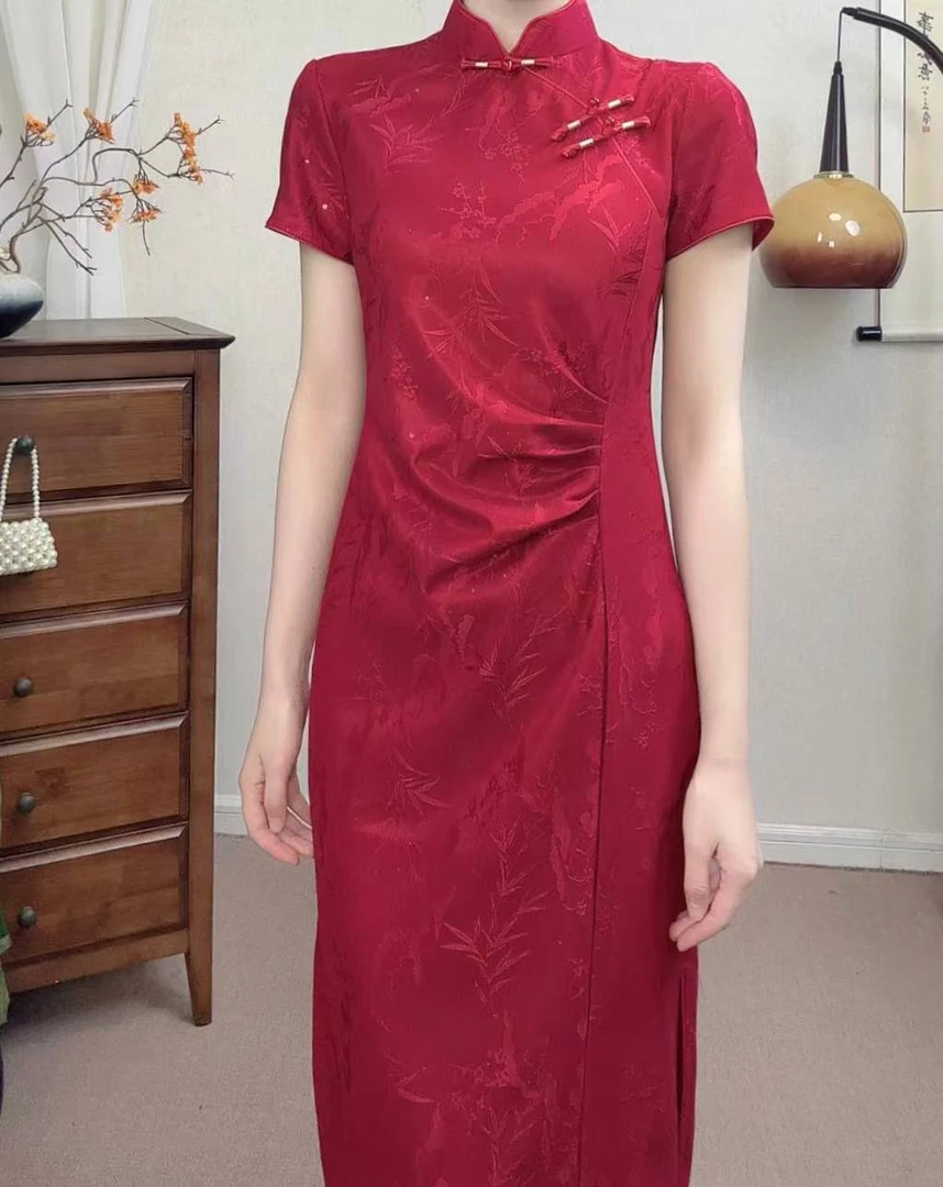 花间月--新款经典中国风低领日常新中式显瘦修身旗袍女款优雅