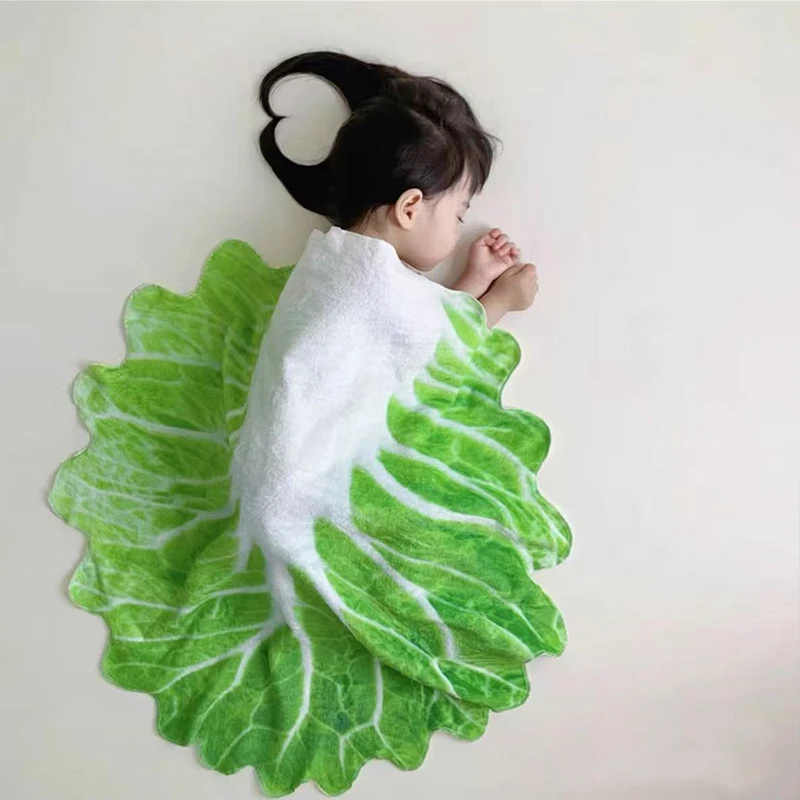夏季午睡季空调毯白菜搞怪毯子清爽儿童婴幼小朋友白菜盖毯新款