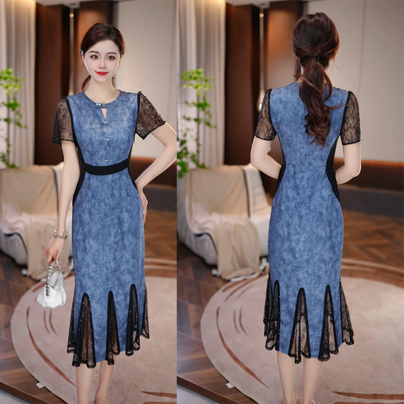 【人鱼之恋】2025夏季新款连衣裙收腰显瘦气质长裙轻奢女人味打底裙