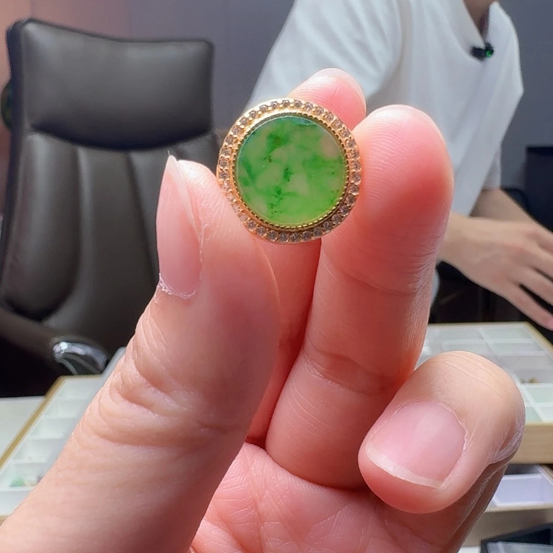 翡翠银S925镶嵌吊坠(不含链)天然