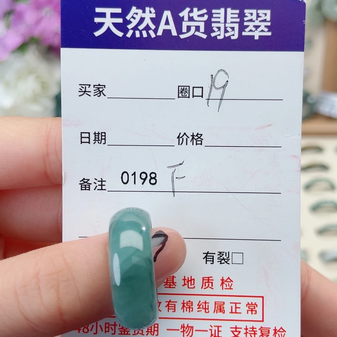 翡翠未镶嵌戒指F0198