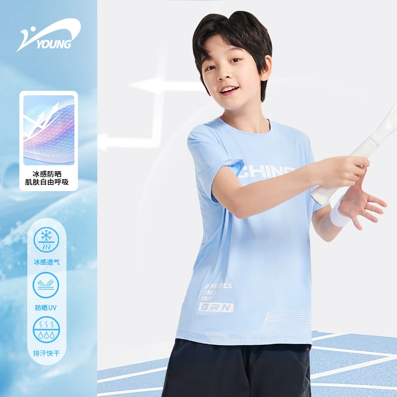 贵人鸟儿童夏季运动休闲短袖字母印花上衣55291142D