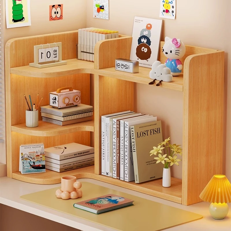 桌面书架置物架转角收纳储物柜简易家用卧室客厅学生办公室小书柜