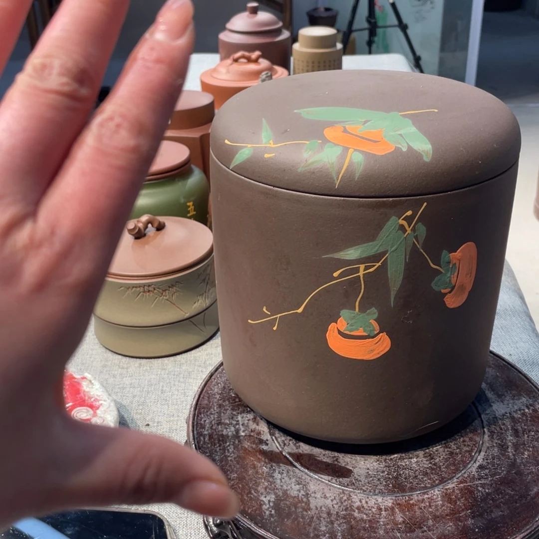 紫砂茶叶罐8饼罐子
