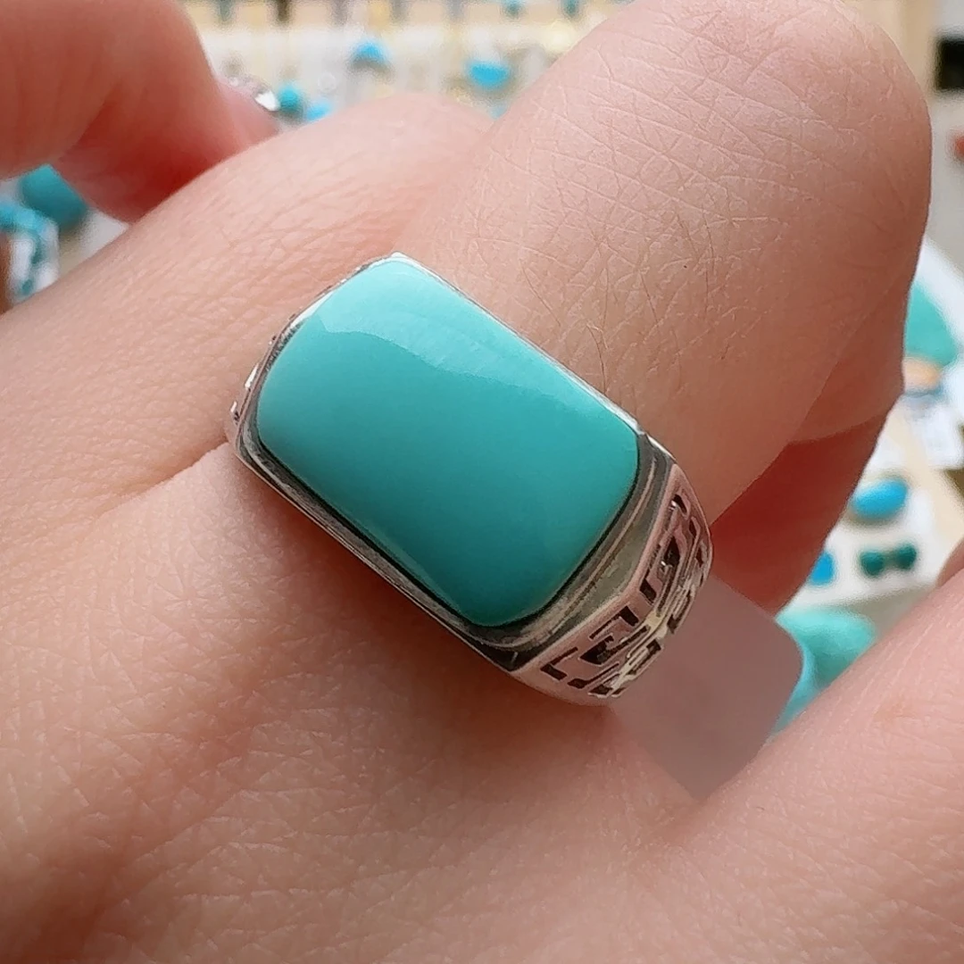 绿松石珠宝奇石银S925镶嵌