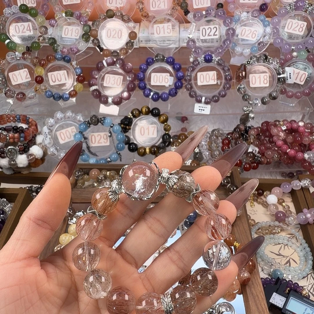 *****银S925镶嵌烟晶手链