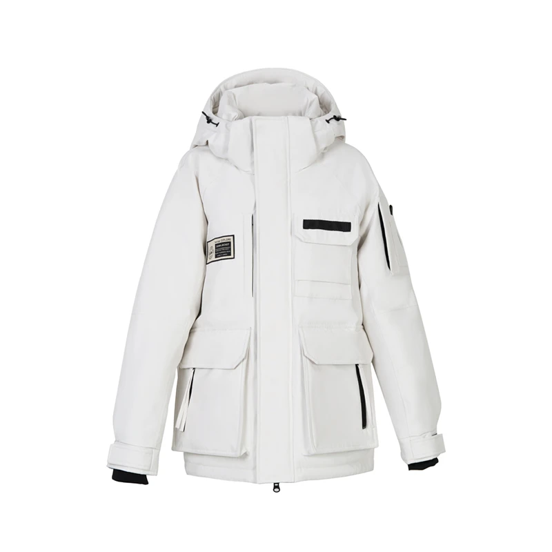 YAYA/鸭鸭男女同款羽绒服24年冬季新款时尚户外简约连帽羽绒服新