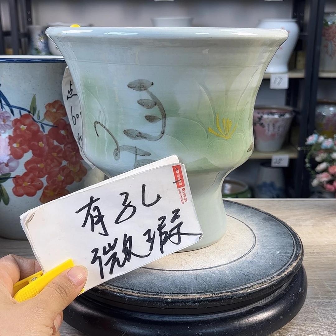 罐猫***?1xc景德镇陶瓷花盆