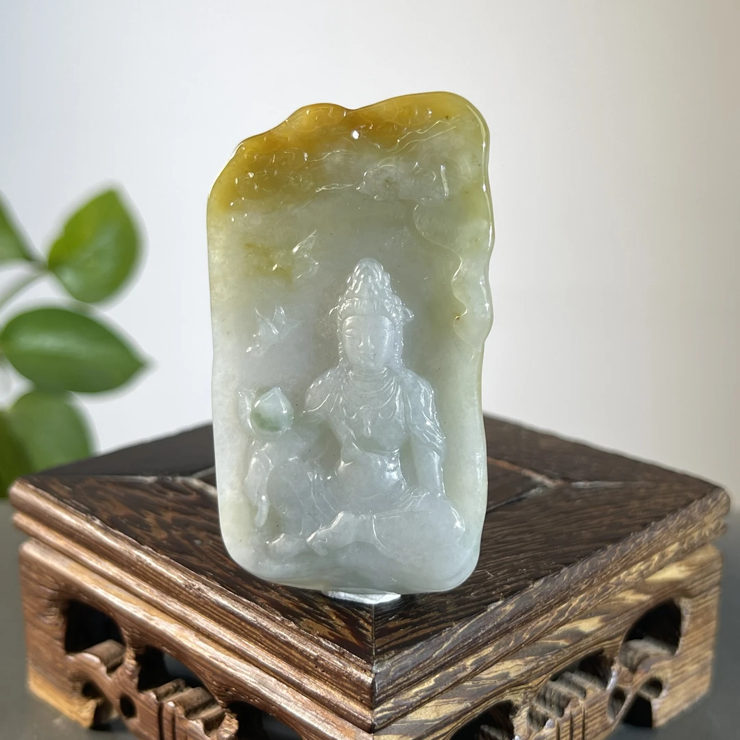 JGB06-87  天然缅甸A货翡翠  自在观音