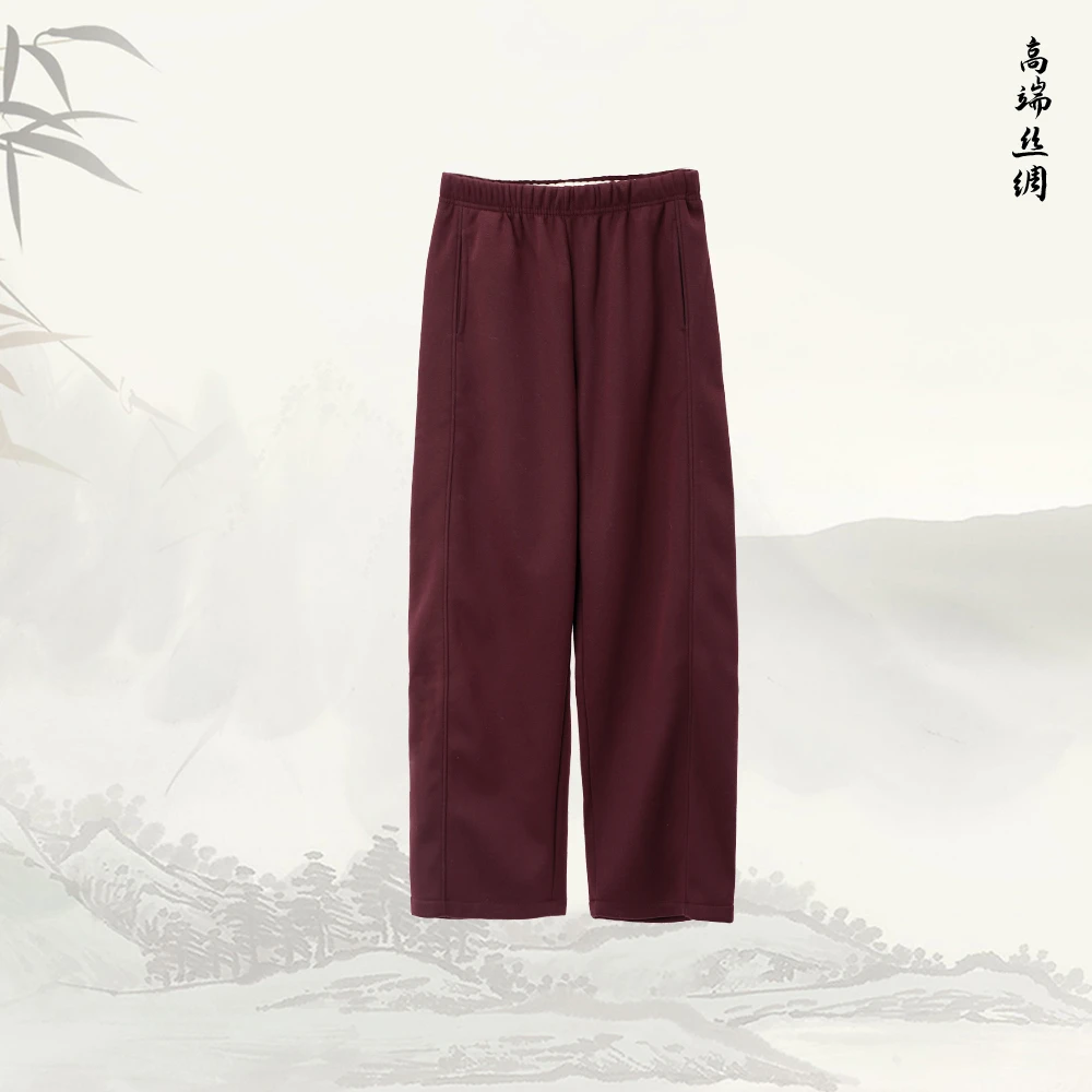 新款时尚显瘦休闲百搭松紧腰加厚裤子54537