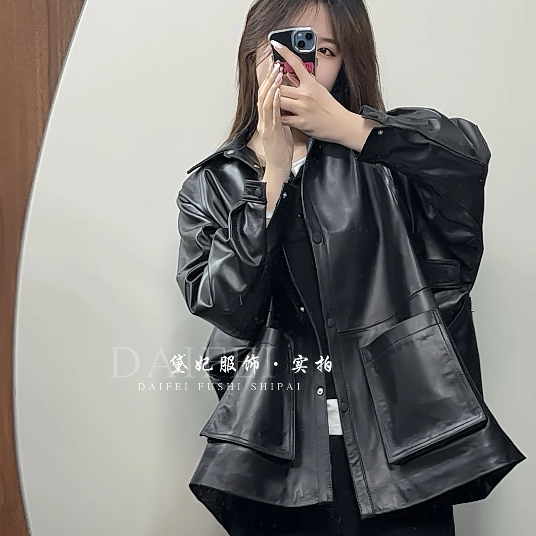 海宁2024秋冬新款爆款皮衣外套女高级感小个子真皮绵羊皮中长进口