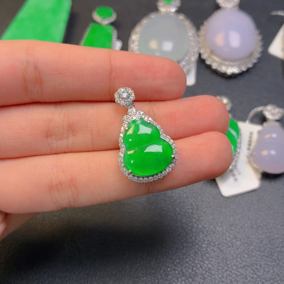 翡翠银S925镶嵌吊坠(不含链)