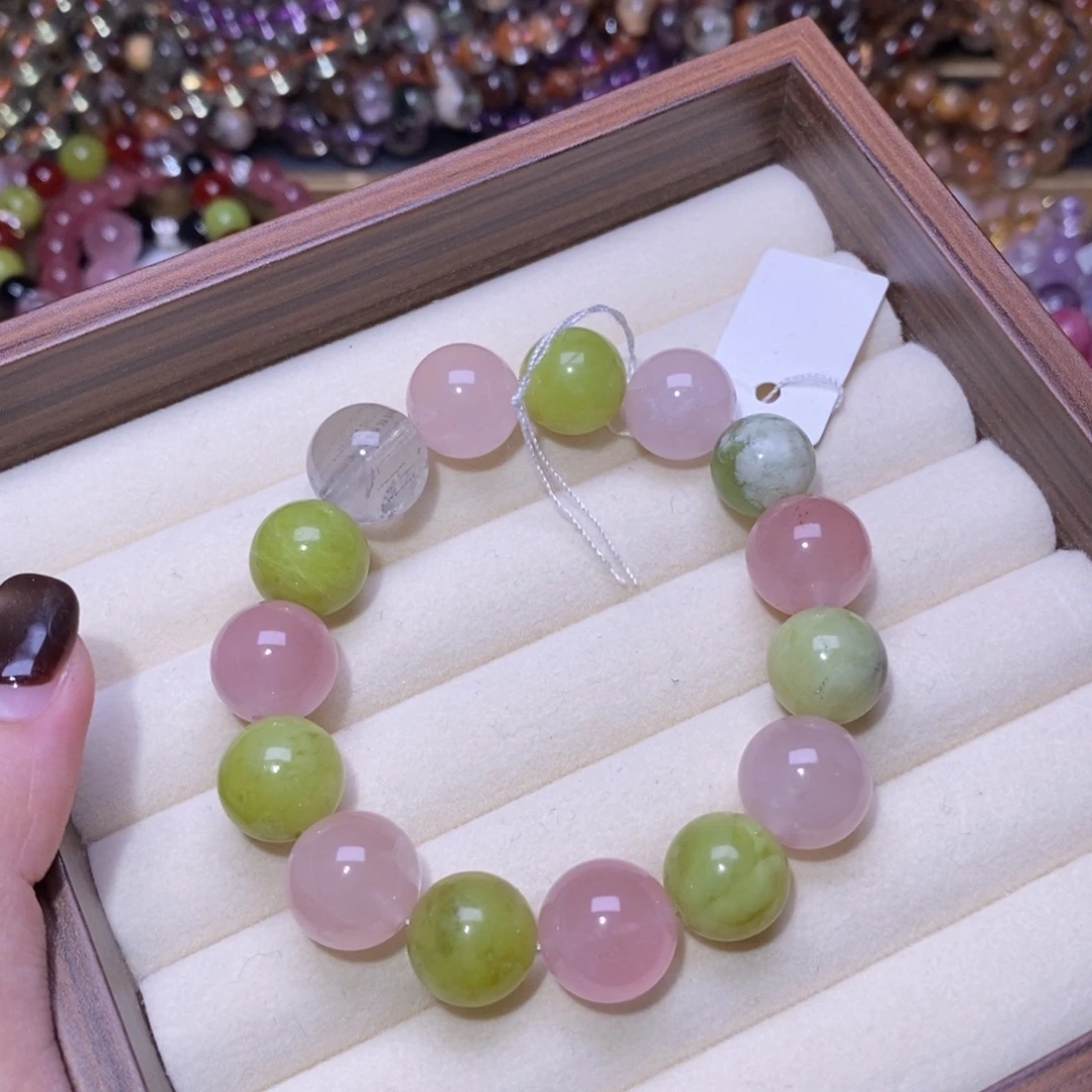 手链银S925镶嵌烟晶草莓