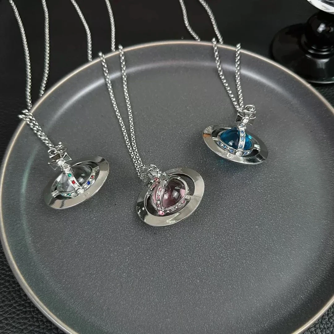 西大后高版本orb立体土星球项链20mm玻璃珠高级感毛衣链