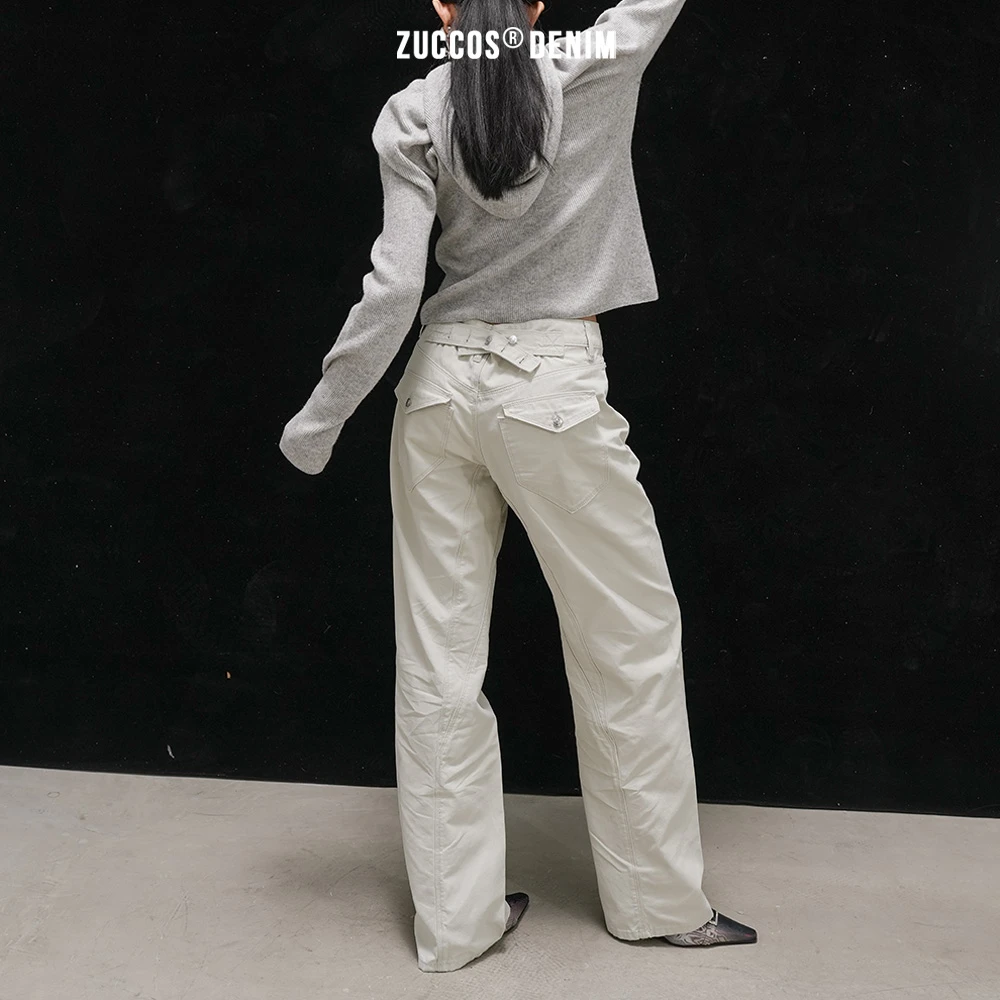 ZUCCOS·小个子百搭沙漏腰直筒工装裤腰围可调节设计显瘦翘臀