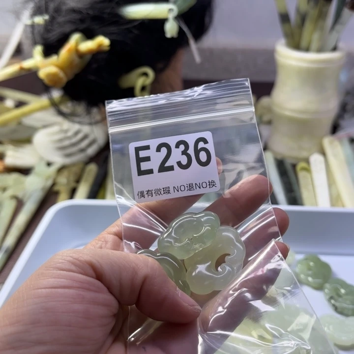 蛇纹石玉发饰合金冷***夜