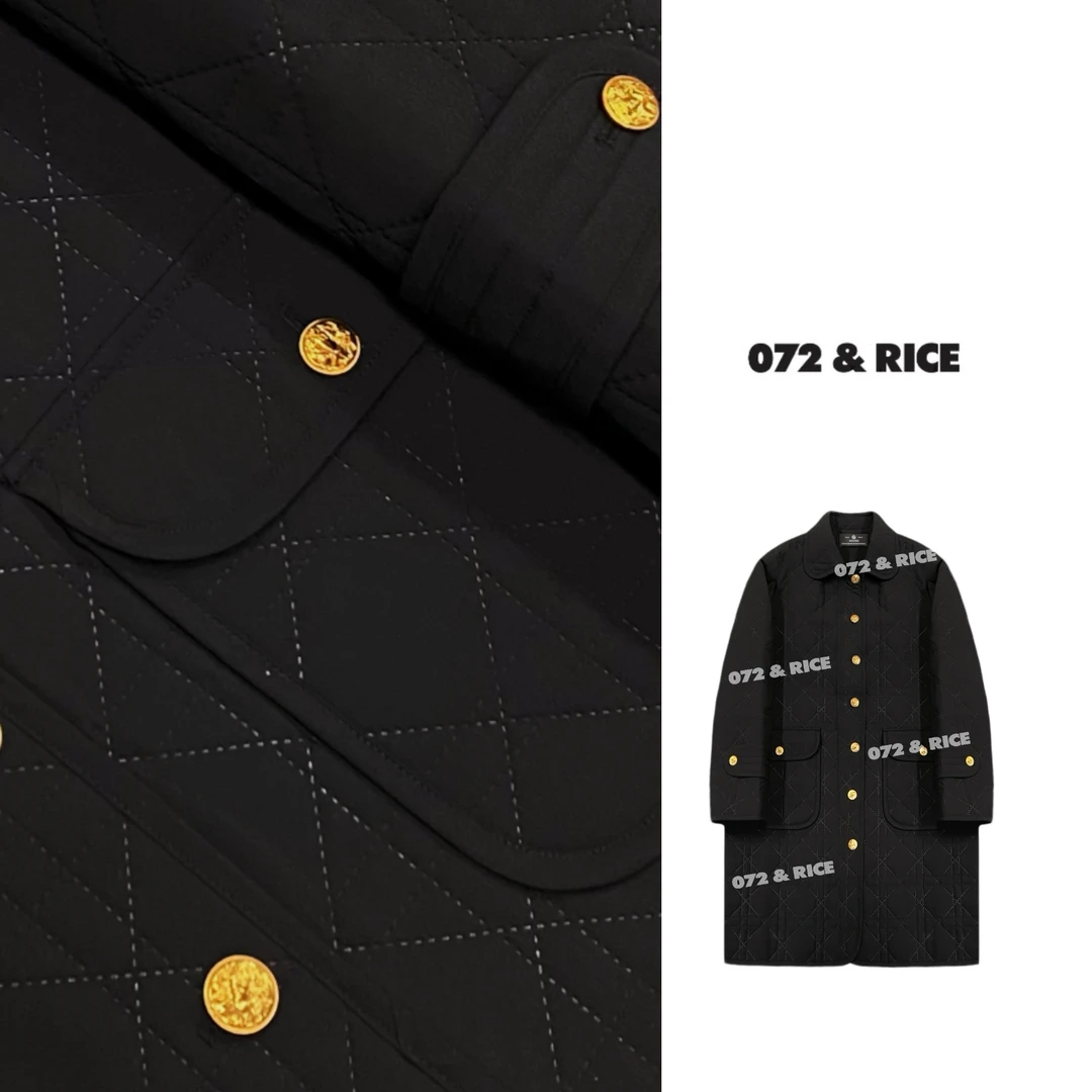 072 & RICE【小迪格】 秋季休闲翻领单排扣长款棉服外套 31XB61 FF