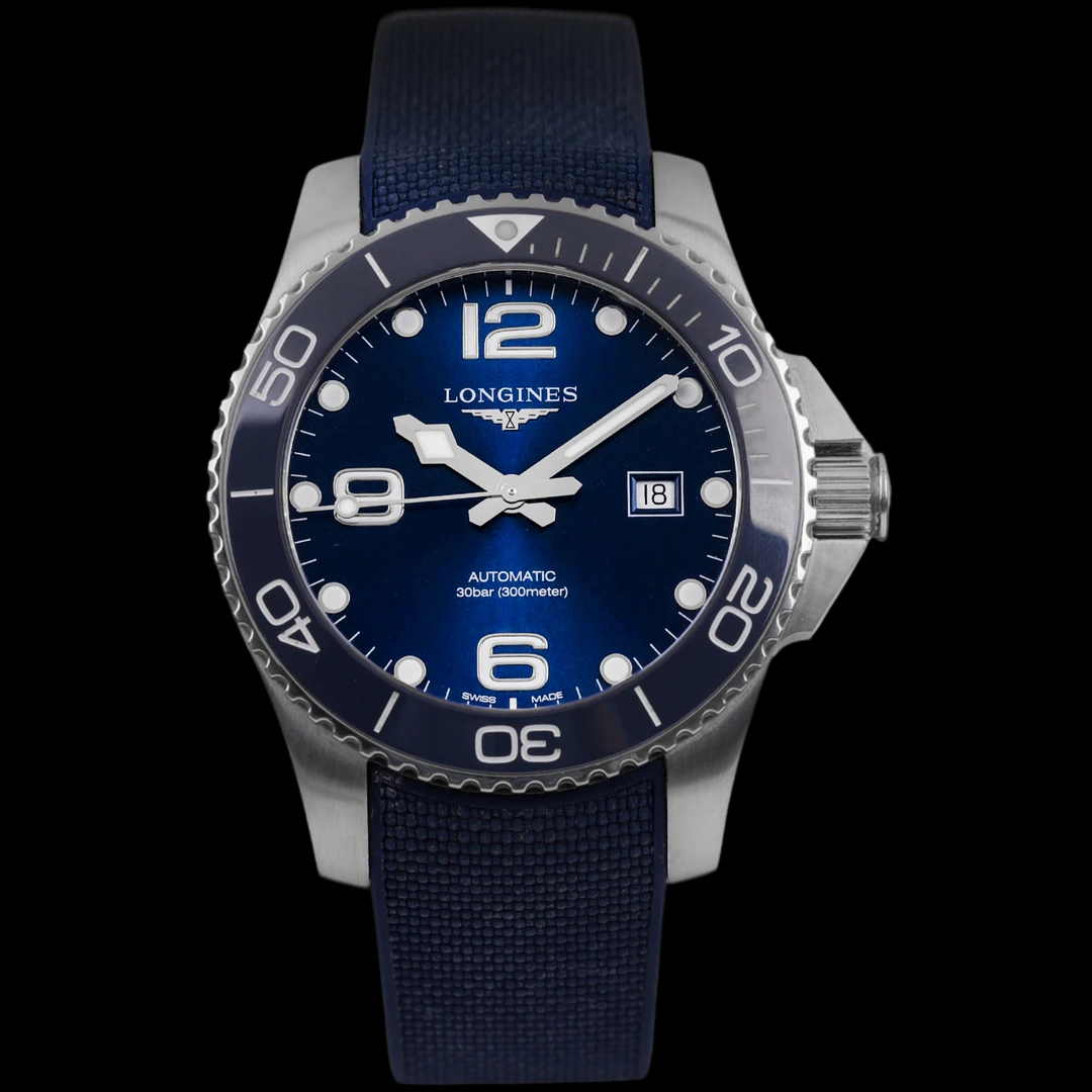99新 Longines/浪琴 大牛/二手全套24年/蓝康/43盘/陶瓷圈
