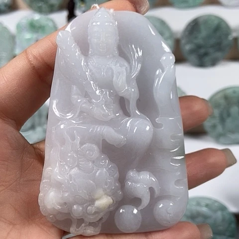 翡翠颈饰未镶嵌文殊菩萨福利