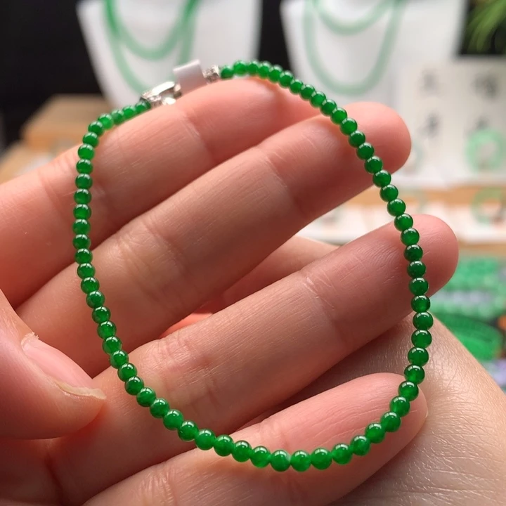 翡翠未镶嵌手链天然缅甸A货翡翠 卡2.6mm