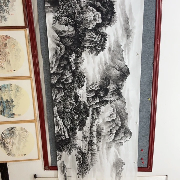 国画手绘国画江山如画