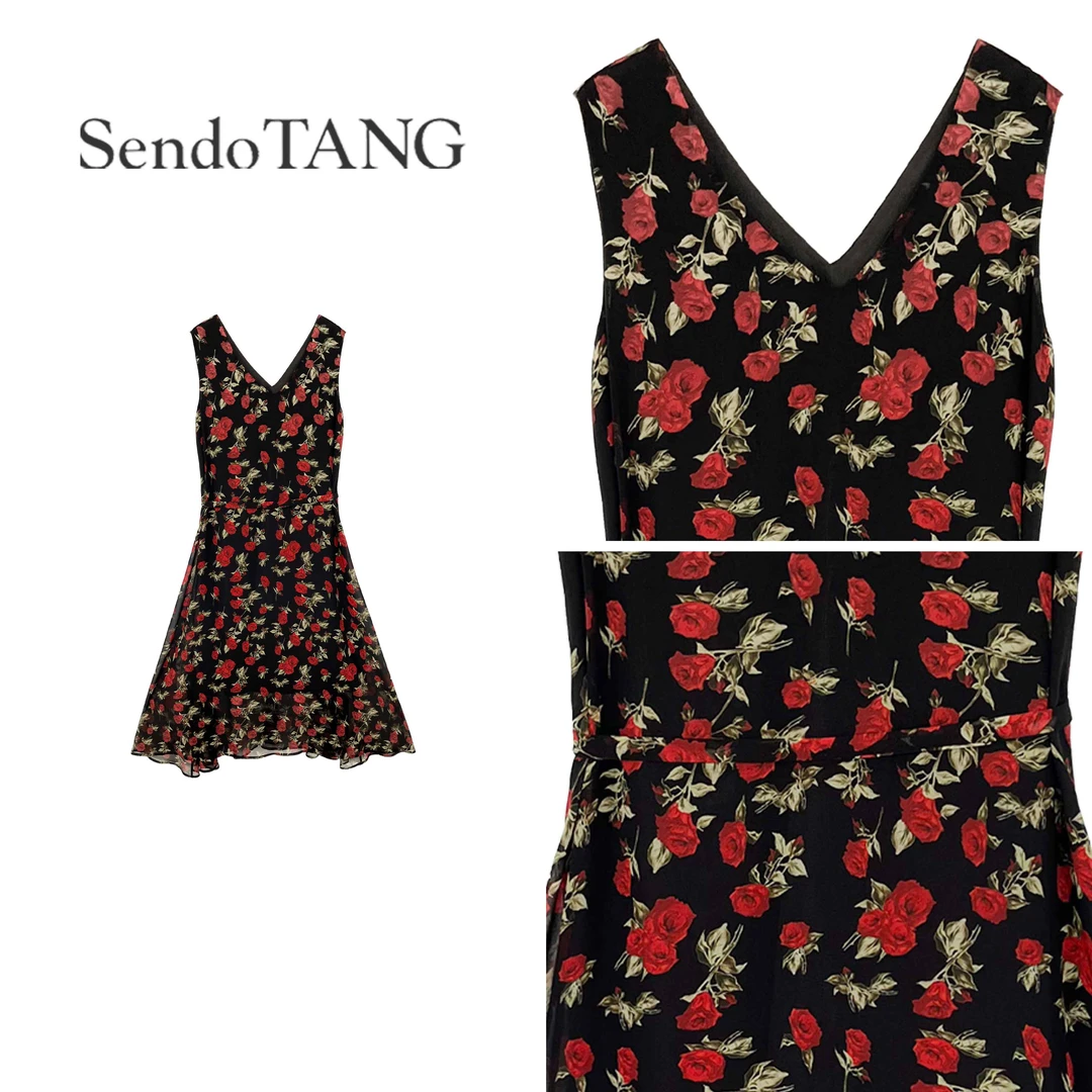 玫瑰花裙【花穗】胖多女装春夏新款时尚休闲质感百搭连衣裙