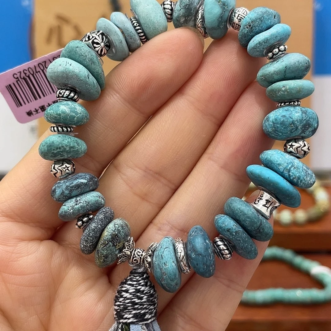 绿松石足银镶嵌珠宝奇石